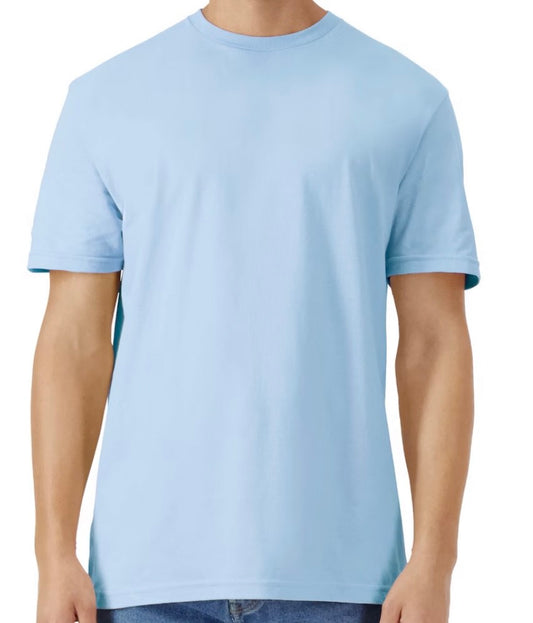 Light blue light cotton GIldan tee 2XL-Unisex