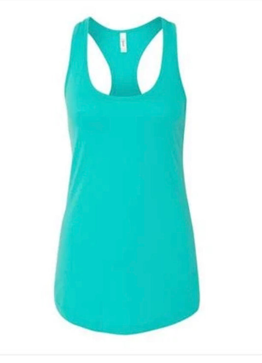 Tahiti Blue Racerback tank MEDIUM